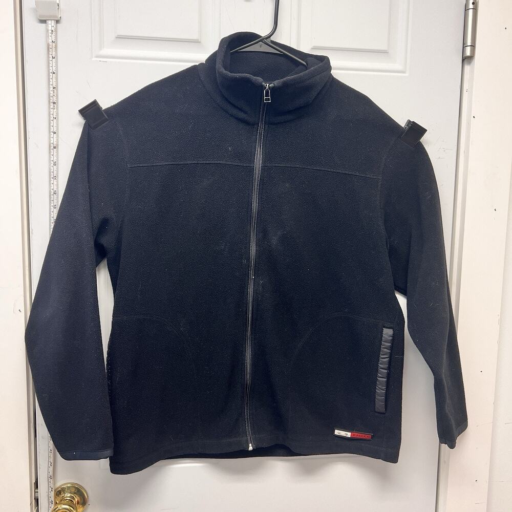 Black Oakley full-zip fleece jacket Size Large Preppy Outdoor Rugged NOC3803